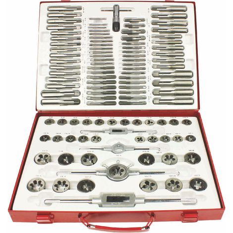 Mw Tools – Coffret de tarauds et filières 110 pcs – Acier tungstène – 70 tarauds à main – 35 filières – SKC110ETS (1/2)
