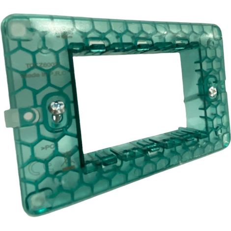 Kit 5 supporti modulo verde per placche 3 posti compatibile con vimar plana cassetta 503 scatola per placchette interruttori (1/4)