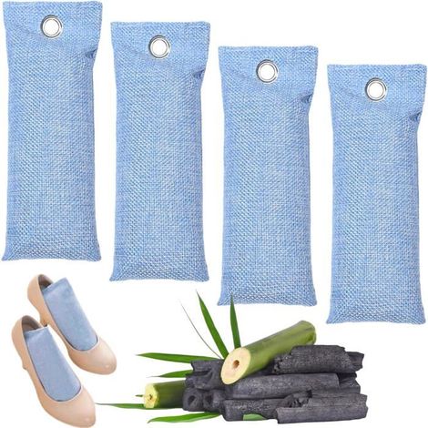 Ecleanfy - 4 pcs sac désodorisant au charbon de bambou naturel. Absorbe les odeurs des chaussures et purifie l'air. (1/5)
