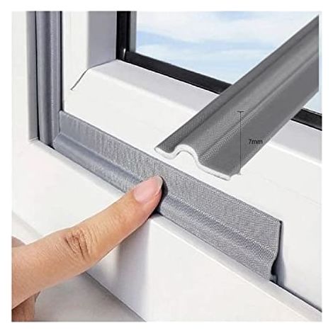 Coupe-froid auto-adhésif de 80 pouces, boudin de porte avec joint inférieur en mousse artificielle coupe-vent, coupe-froid anti-poussière (gris) (1/4)