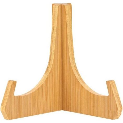 Supports Assiettes Decorative, Supports à Assiettes 6 Pouces, Support Cadre Photo en Bambou, Chevalets de Table, Support Décoratif pour Plat, Assiette, Livre, Photo, Plaque (1 Pièce) (1/5)