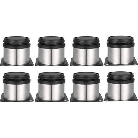 8 pièces Pieds de Meubles Réglables， Ronds Métal Acier Inoxydable Cabinet Jambe Table Pieds Pied d'armoire Hauteur ajustable Pour Canapé, Table, Armoires, éTagèRes 50 mm