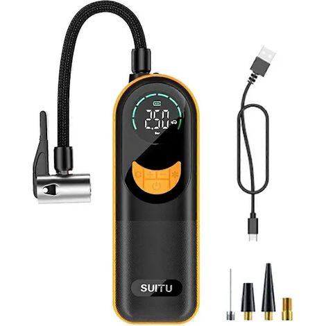 Compresseur d'air portable pour pneus, 150 PSI, avec télécommande, pour gonfler les pneus de vélo, de voiture ou de moto.-AquaForge (1/5)