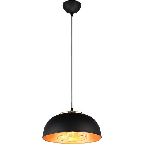 Lampada a Sospensione da Interno Attacco E27 in Metallo Nero Opaco (1/5)