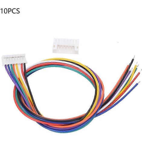 Connecteur JST PH 2.0mm 8 broches mâle femelle, câble 30cm, lot de 10 paires (1/3)