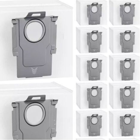 Lot de 12 sacs à poussière brevetés pour aspirateurs robots Roborock G10S/G20/S7/S8/Q5
