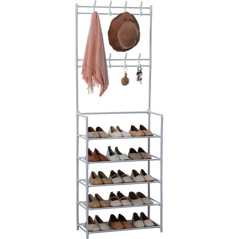 Herzberg segmentierter garderobenstander mit 5 ablagen schuhregal - 60 x 173 cm