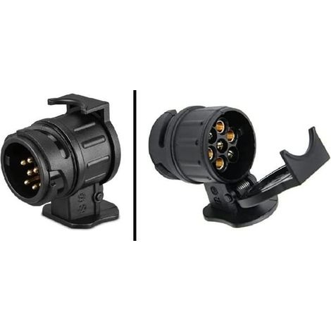 Adaptateur Prise pour véhicule 13 Broches vers remorque 7 Broches - Connecteur Fiche 13/7 Attelage Voiture, Tracteur, Caravane.