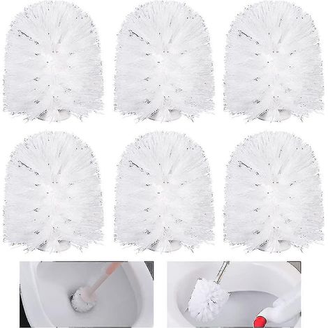 Lot de 6 têtes de brosse de rechange pour WC, tête de brosse facile à visser