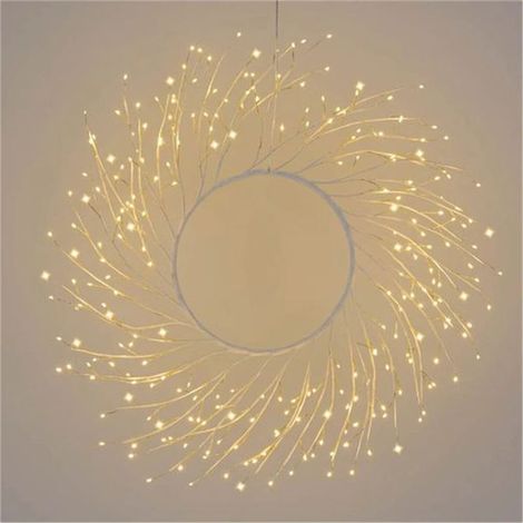 Lotti, Corona Tiglio Bianco, Ø60cm, 260 MicroLED, Bianco Caldo