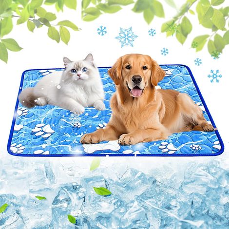 Alfombrilla refrescante grande para perros, 100 x 70 cm, alfombrilla refrescante de seda helada anticongelante para perros, alfombrilla refrescante fácil de usar (1/5)
