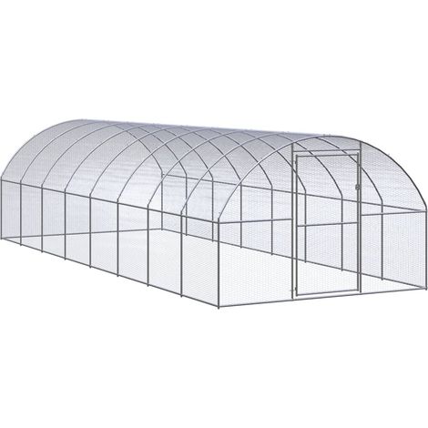 Outdoor-Hühnerstall 3x8x2 m Verzinkter Stahl