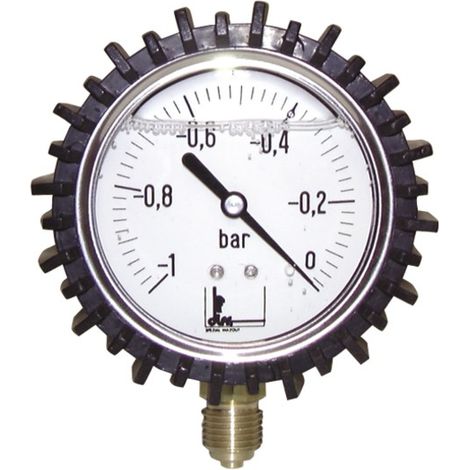 Runder Vakuummesser -1 bis 0 bar Durchmesser 63mm M1/4" Gehäuse aus rostfreiem Stahl mit Glyzerin