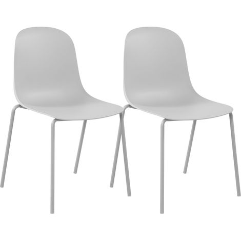 Lot de 2 chaises empilables Hardin Gris clair (1/5)