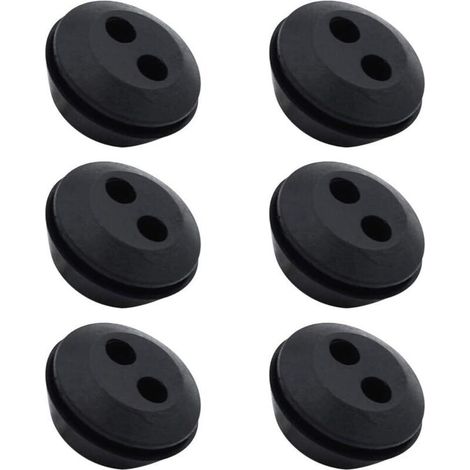 Lot de 6 Bouchon de Tuyau de Carburant Joint de Réservoir Caoutchouc 2 Trous Passe durite passe Durite Reservoir Debroussailleuse Accessoires (1/4)