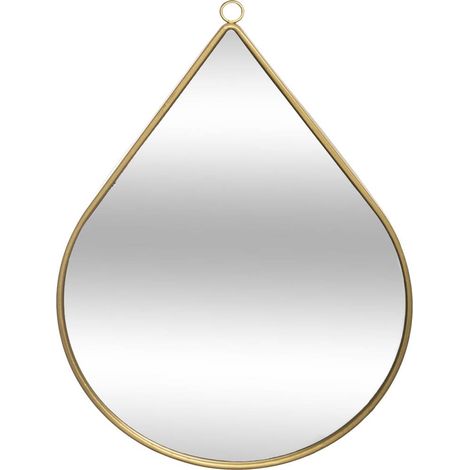 Spiegel Tropfen - goldenes Metall 28 × 39 cm