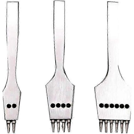 Ensemble de 3 emporte-pièces ronds de 4 mm pour le travail du cuir, avec outil détachable pour perforer les coutures. (1/5)