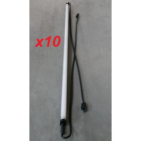 Lot de 10 reglettes fluo 1x36W noire 1200m tube T8 4000K ballast 230V connecteurs 3P IP20 + protection IK06 PROTEC REGLIFT