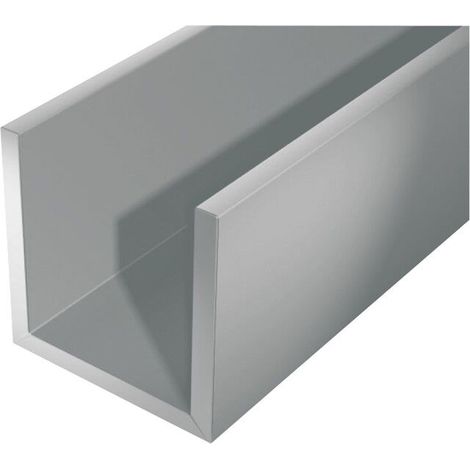 Profilé en U aluminium argent 2000mm – Largeur 12mm – Hauteur 10mm – Finition résistante pour murs et sols – Usage professionnel –