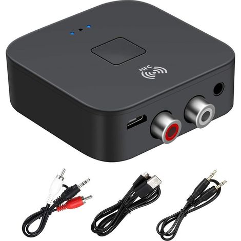 NFC Bluetooth 5.0 Récepteur RCA Jack 3,5 mm AUX Adaptateur sans Fil Voiture Récepteur Audio Bluetooth,Audio de Voiture,Casque,système de cinéma Maison,récepteurs de Composants Audio stéréo (1/5)