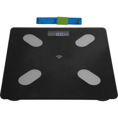 Balance intelligent Bluetooth pour adulte, pèse-personne de salle de bain, impédancemètre graisse corporelle, suivi santé, plateau verre, connexion app, 180 kg, usage domestique. (1/5)