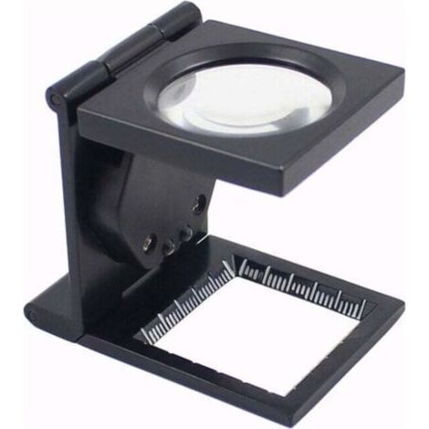 ZVD-Folding folding thread counting magnifier with black painted metal frame (1/4)