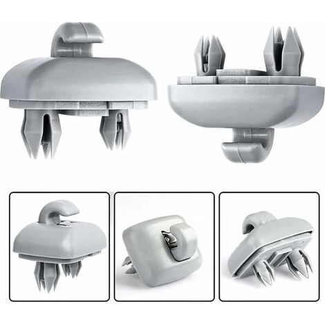 Set mit 2 Sonnenblendenhaken für Audi A1, A3, A4, A5, Q3, Q5 (8E0 857 562), A7, B6, B7, B8, S4, S5, schwarz (1/3)