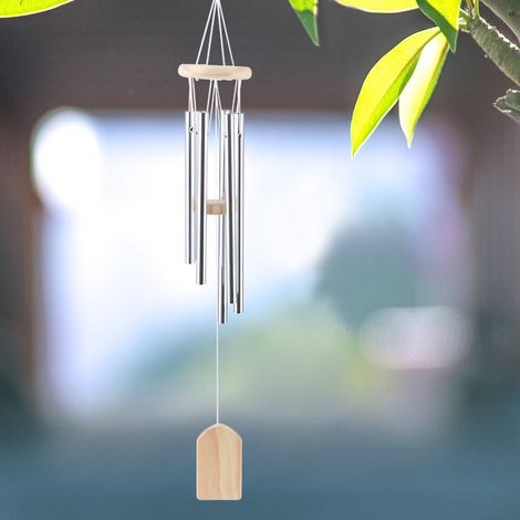 Carillon éolien en bois et acier inoxydable, 6 tubes, à suspendre, pour la maison, une chapelle ou un jardin. Décoration (1/5)