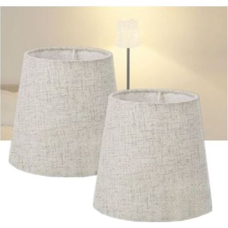 Lot de 2 Abat-jours E14 en Lin pour Lampe Table de Chevet ou Murale, Lustre de Lampe, 15x14x11 cm (1/5)