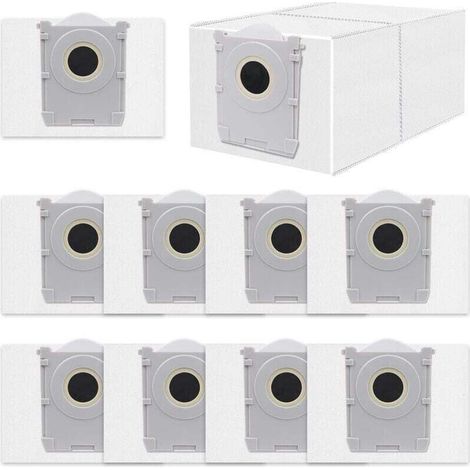 10 Sacs de rechange à Poussière pour ECOVACS T50 Pro Omni/T50 Max Pro/T50 Omni/X8 PRO/X9 PRO Robot Aspirateur, XU,Accessoires de Sac à Poussière à Charbon Actif (1/4)