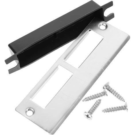 Plaque de Renfort de Porte Cache Serrure et Vis en Métal Argenté Kit de Réparation pour Cadre de Porte Adapté pour Usage Résidentiel et Commercial (1/5)