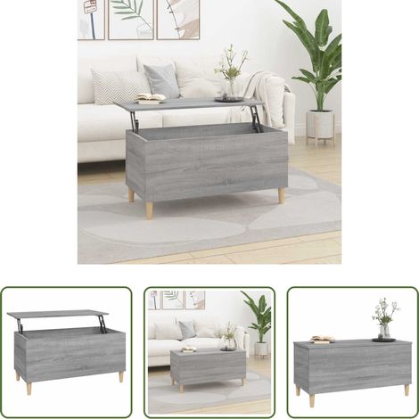 Bois d'ingénierie - Table basse Sonoma gris 90x44,5x45 cm Bois d'ingénierie (1/5)