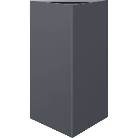 Vaso per fioriera aiuola rialzata piante fiori terrazza triangolare giardino 50 x 43 x 75 cm acciaio antracite 020038814