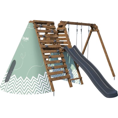 Aire de jeux pour enfants en bois traité Apollon
