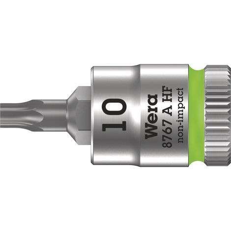 WERA Zyklop Bitnuss 8767 A HF, 1/4" TX 10 x 28 mm, Haltefunktion