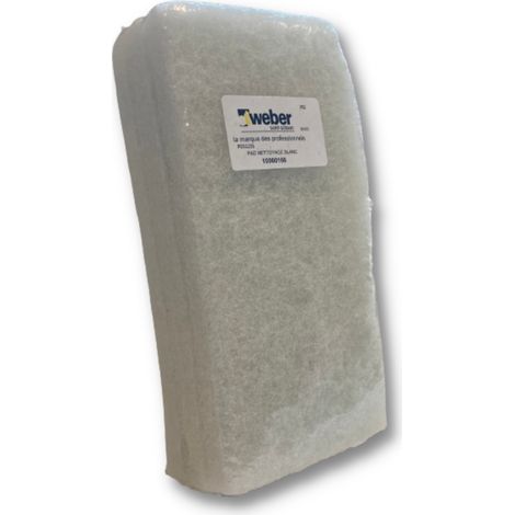 Weber Saint-Gobain Lot de 3 Pad de nettoyage pour joints carrelage epoxy, Pad nettoyage blanc (1/2)