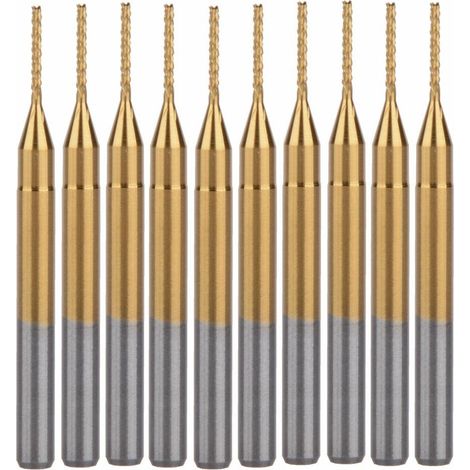 CCYKXA CNC-Drehfräser-Set, 0,8 mm, titanbeschichtet, 10-teilig (1/4)