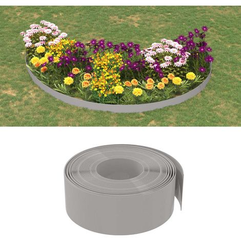 Bordure de pelouse grise 10 m x 20 cm en polyéthylène