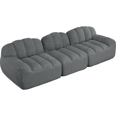 3-Sitzer modulares Sofa grau aus Stoff mit 32D-Hochdichteschaum (1/5)