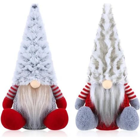 Décorations De Noël,Peluche Santa,Ornament Assis de Noël,Jouet du Père Noël,pour Décor Suspendu d'arbre de Noël de Cheminée-2pcs (1/4)