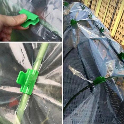 Clips de fixation pour serre, 40 pièces, pour film de serre, tuyaux 19 mm, accessoires de jardin et serre (1/4)