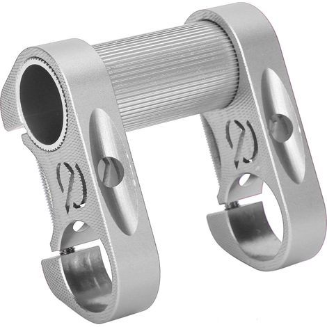 25,4 mm Doppel-Riser-Vorbau für Falträder, aus Aluminiumlegierung, verstellbar, silberfarben.