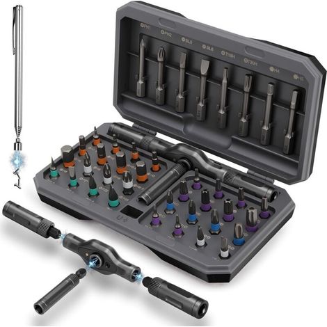 Coffret de tournevis à cliquet magnétique 42 en 1 — Kit de tournevis Torx à cliquet multifonctionnel Cadeau de Noël secret pour l'homme qui a déjà tout Petit cadeau de Noël pour homme Cadeau de Noë (1/5)