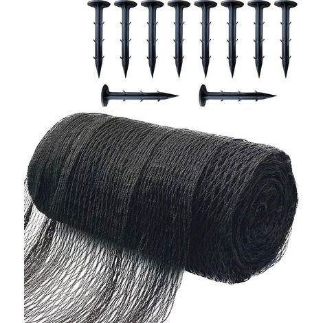 4,5m x 6m Filet pour Bassin à Koï Noir, Couverture en Filet à Mailles Fines - Protège Les Poissons Koï des Oiseaux, des Chats, des Prédateurs, UV - Réutilisable, Piquets Inclus (1/5)