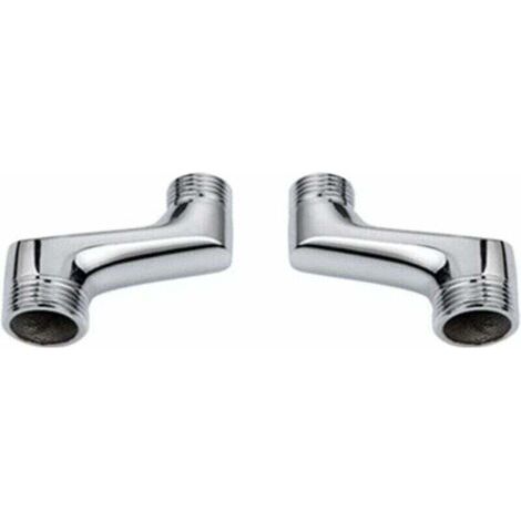 Raccord coudé douche Jonction tuyau Laiton, réducteur 1/2-3/4, chrome Plombiers, bricoleurs