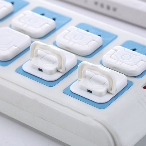 20 bouchons de sécurité blancs pour prises électriques, protection enfant ignifuge - 2 broches (1/5)