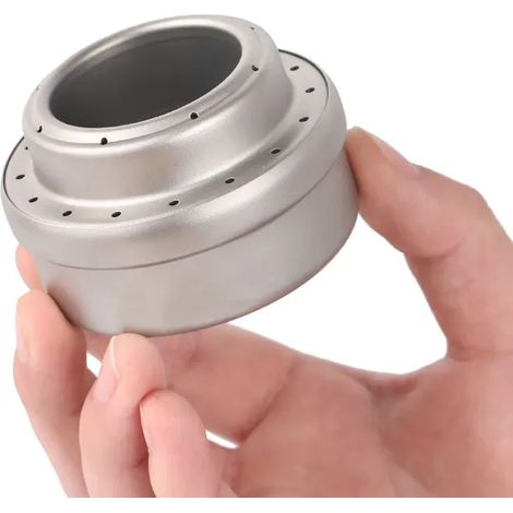 Réchaud à alcool portable ultraléger en titane pour le camping et les pique-niques en plein air (50 g). (1/4)