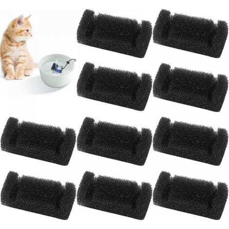 Confezione da 10 filtri per fontanelle per gatti, filtri a spugna per fontanelle per gatti, spugne di ricambio per filtri, forniscono acqua potabile pulita ai gatti (1/5)