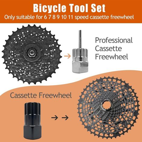 3-teiliges Fahrradketten-Reparaturset für 6-, 7-, 8-, 9-, 10- und 11-fach-Kassetten, Ritzel-Abzieher-Set, professionelles Werkzeug zum Abziehen von Fahrradkassetten, Kurbelabzieher (1/4)
