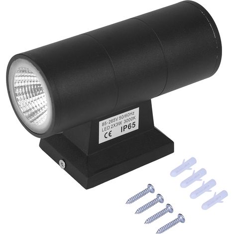6-W-COB-LED-Wandleuchte mit zwei Leuchtenköpfen, wasserdicht für den Innen- und Außenbereich, warmweißes Licht, ideal für Café-Dekoration (1/5)